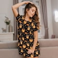 thumbnail image 3 of Balery Bee and Honey Camisón de manga corta con cuello redondo para mujer, cómodo y elegante., 3 of 6