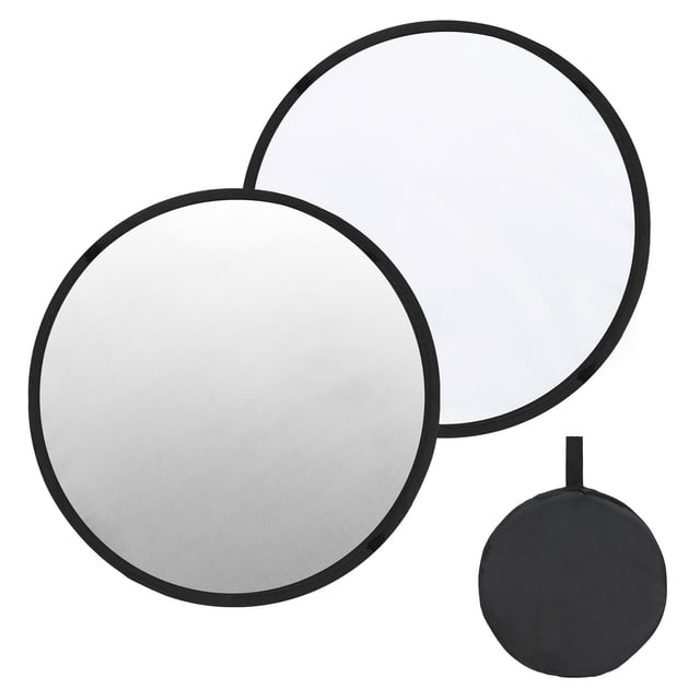 Uxcell Reflector Photography 2 in 1 Collapsible Light Reflector with Bag Multi-Disc Light Diffuser for Studio Outdoor Silver/White 31 in