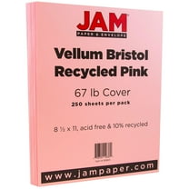 JAM Paper & Envelope Vellum Bristol 67lb Cardstock, 8.5 x 11, , Pink, 250 /Ream