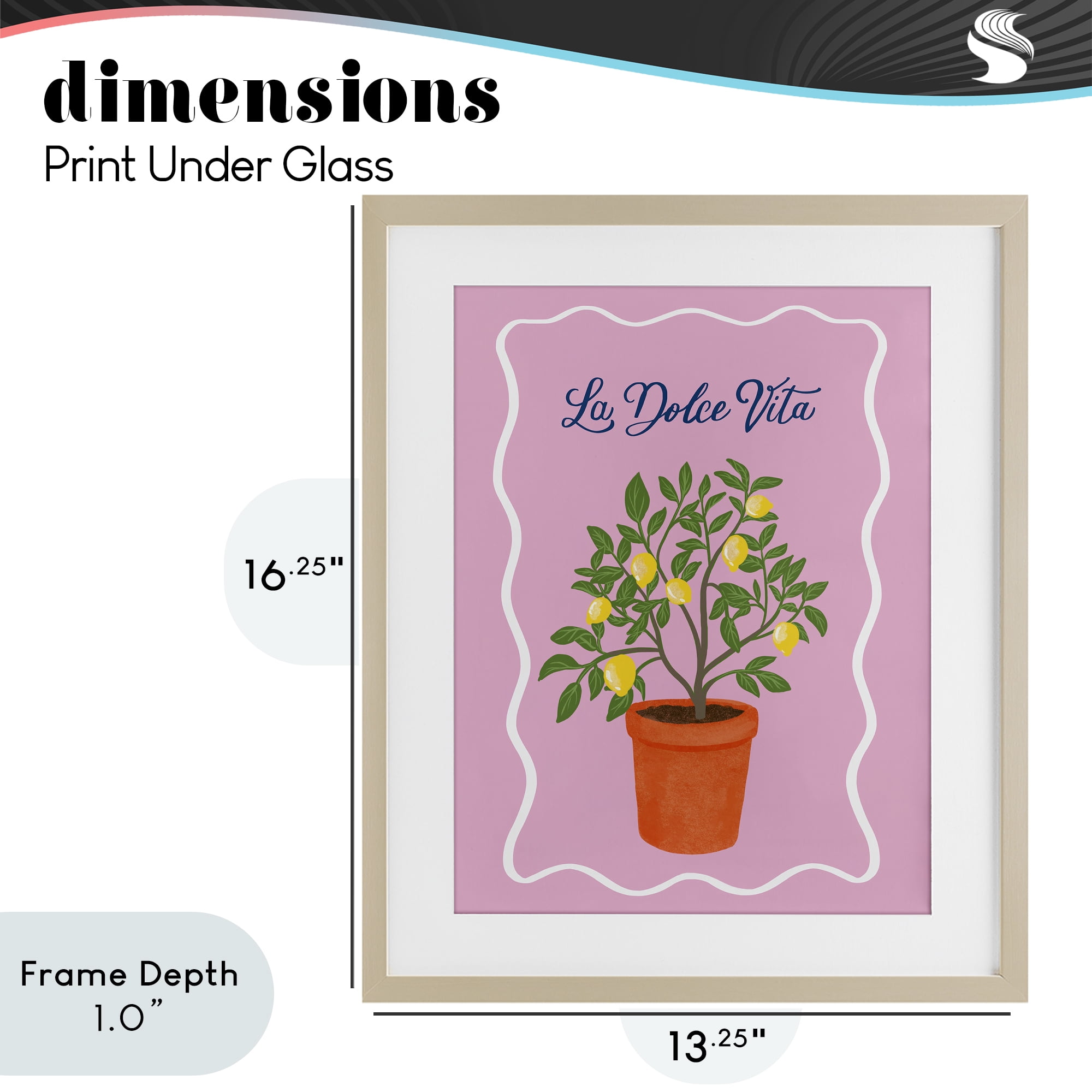 Stupell Industries Dolce Vita Lemon Tree Birch Framed Print Under Glass, design by Be Ni La