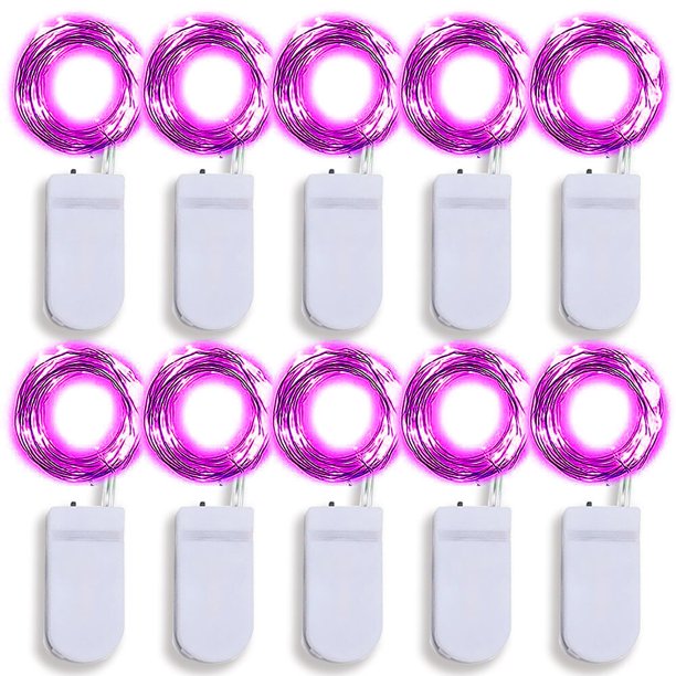 Paquete de luces Led de hadas con pilas, guirnalda de luces de Luna estrellada de luciérnaga para bricolaje, fiesta de boda, dormitorio, Patio, Navidad, 10 paquetes