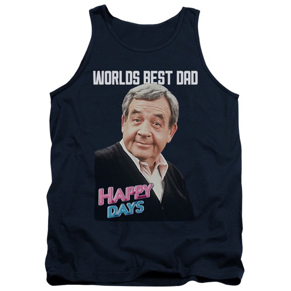 Happy Days Best Dad Adult Tank Top Navy