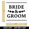 thumbnail image 2 of Bride & Groom Heart Leaf Details Self-Inking Rubber Stamp Ink Stamper - Brown Ink - Small 1 Inch, 2 of 7