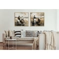 thumbnail image 3 of Kate and Laurel Sylvie Western Cowboy Horseback Ranch Abstract Neutral 1 Framed Canvas Wall Art by The Creative Bunch Studio, 30x30 Natural, Modern Abstract Cowboy Art for Wall, 3 of 7