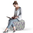 thumbnail image 2 of Lavender Pouf Cover with Zipper, Botanical Pattern with Fresh Herbs Aromatherapy Spa Theme, Soft Decorative Fabric Unstuffed Case, 30" W X 17.3" L, Pale Sage Green Violet, by Ambesonne, 2 of 5