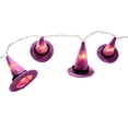 thumbnail image 3 of Halloween Decor Witch Hat String Lights 59.06 Inch Battery Operated Glowing Purple Felt Hats for Indoor Home Party Decor, 3 of 6