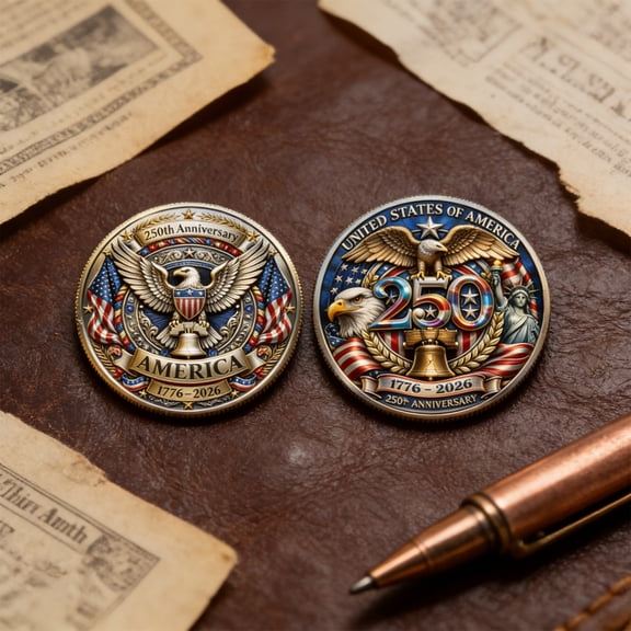 250th Anniversary Commemorative Decor, Iron Patriotic Medal – 1.5 Inch, for Independence Celebrations, Collectibles, Gifts – Multicolor