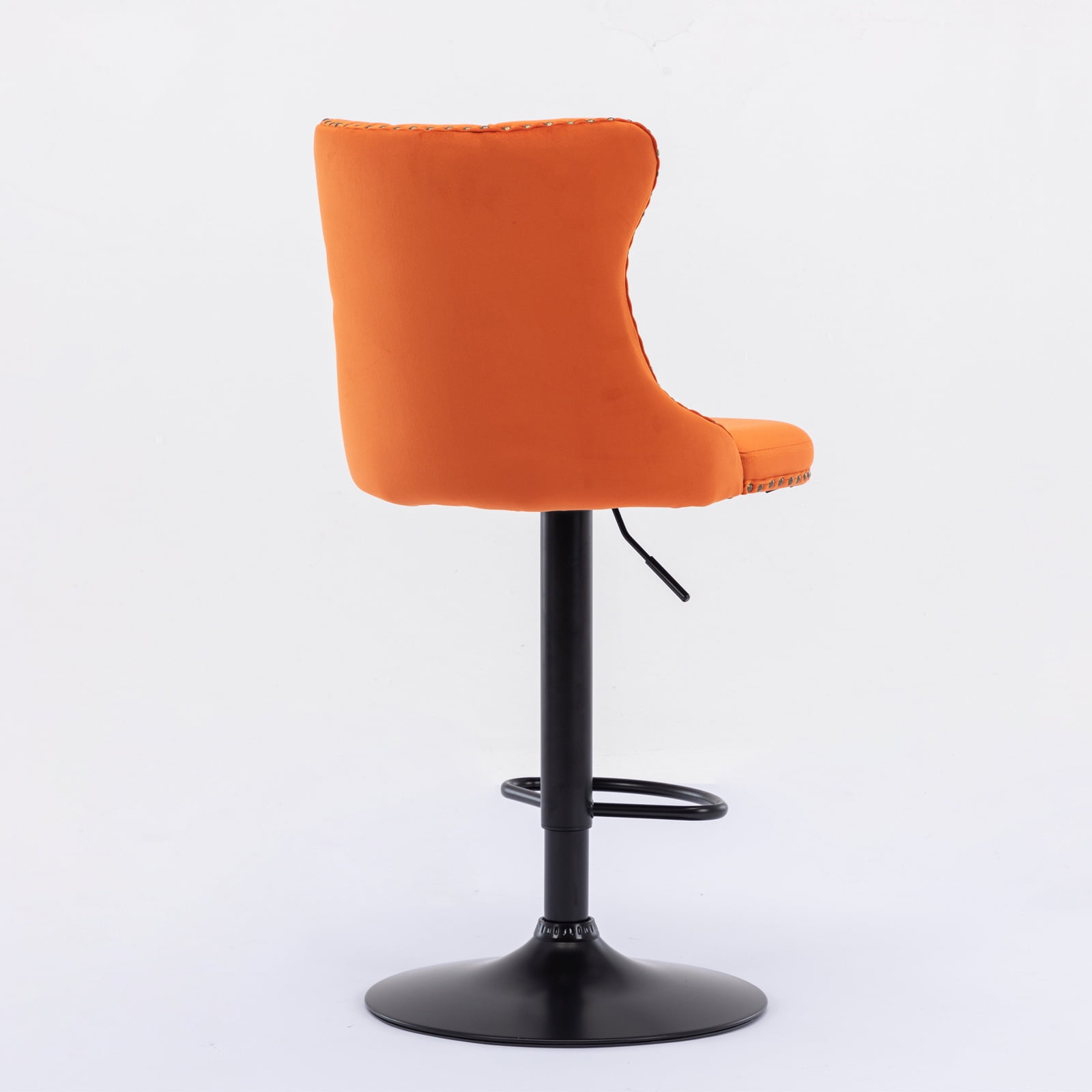 Swivel Velvet Barstools Adjusatble Seat Height from 25-33 Inch,17.7inch base, Modern Upholstered Bar Stools with Backs Comfortable Tufted for Home Pub and Kitchen Island, Set of 2
