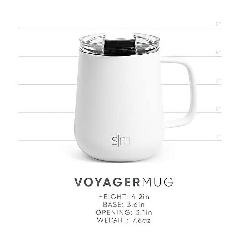 Simple Modern Travel Coffee Mug with Lid and Handle, Reusable Insulated  Stainless Steel Cold Brew Iced Coffee Tumbler and Tea Cup, Voyager  Collection, 12oz