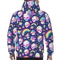 thumbnail image 7 of Picia Skull mushroom rainbow space Pattern Casual Men's Hoodie - Lightweight Hooded Sweatshirt with Kangaroo Pocket, Comfortable Pullover for Everyday, Travel-Medium, 7 of 7