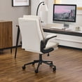 thumbnail image 3 of Ktaxon High Back Office Chair – Swivel Desk Chair with Wheels, Adjustable Height & Flip-Up Armrests, Cat Scratch Resistant Fabric White, 3 of 7