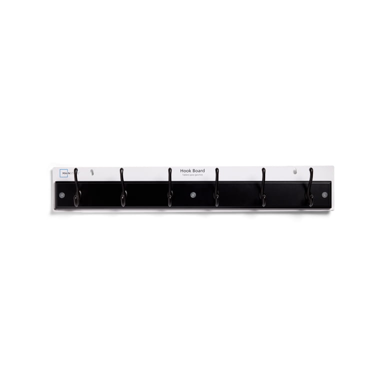 Mainstays Espresso Black 27 Inch Hook Board with 6 Oil-Rubbed