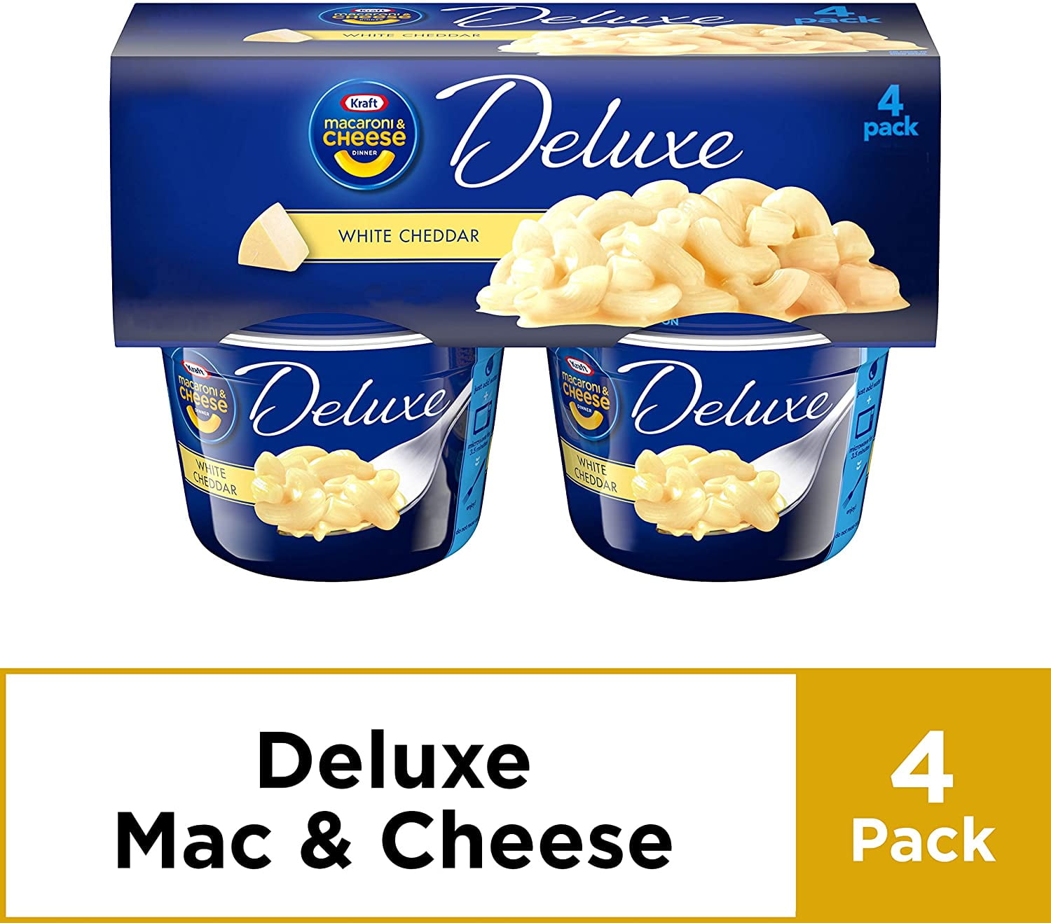 Kraft Deluxe Macaroni & Cheese Cups White Cheddar, 4 Cups