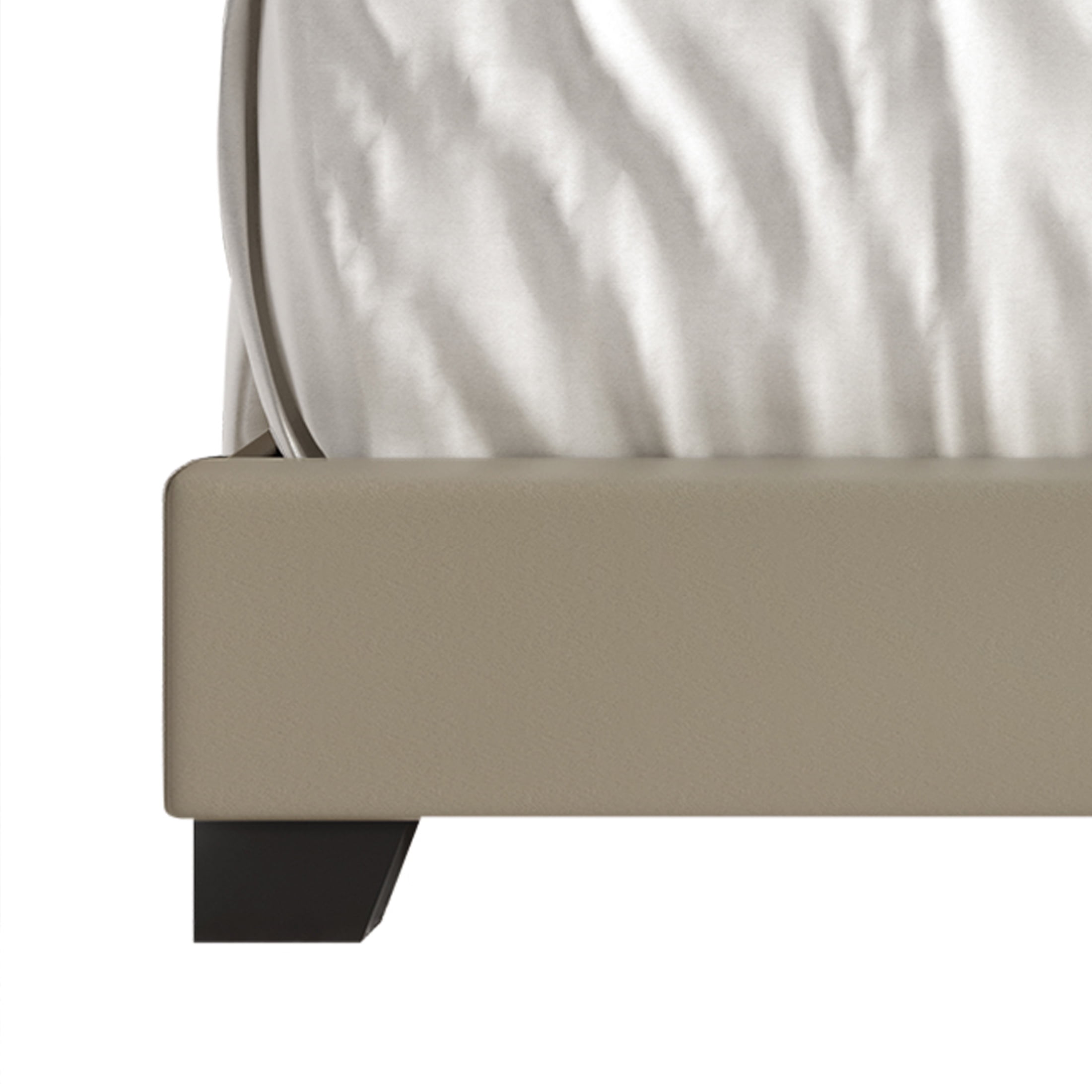Castle Place Nailhead Trim Wingback Upholstered Bed, Gold Faux Leather, King