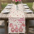 thumbnail image 4 of Galentine's Day Table Runner 70 Inches, Farmhouse Gnomes Love Balloon Tree Bed Runner Dresser Scarves Tabletop for Indoor Outdoor Parties/Ceremony/Banquet, 13" x 70", 4 of 9