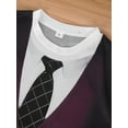 thumbnail image 5 of Manyakai Men's Faux Real 3D Photo-Realistic Short Sleeve Suit T-Shirt Funny Tuxedo Suit Shirt Burgundy 4XL, 5 of 7