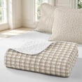 thumbnail image 4 of Manfei Modern Checkered Bed Spread Queen,Geometric Check Queen Coverlet Set,Beige Yellow,3 Pieces,1 Quilt and 2 Pillowcases, 4 of 7