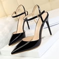 thumbnail image 4 of XIMIN Women High Heeled Sandal Sexy Pointed Toe High Heel Slingback Pumps Sandals Cutout Strappy Stiletto Slip on Formal Casual Shoes Party Wedding (7, Black), 4 of 4