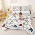 thumbnail image 3 of Homewish Fungus Botanical Mushroom Queen Comforter Set,Wild Plants Floral Comforter Sets Queen,White,Light Gray Reversible,3pcs,1 Comforter and 2 Pillowcases, 3 of 7