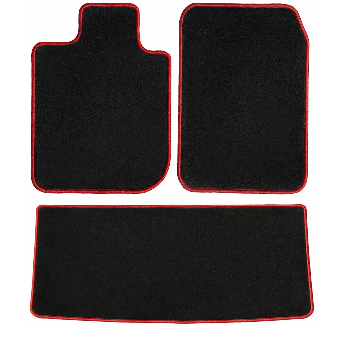 GGBAILEY Tesla Model 3 Black with Red Edging Carpet Car Mats / Floor