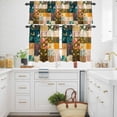 thumbnail image 3 of Pastoral Botanical Kitchen Curtains Valances and Tiers Set of 3 Vintage Retro Flower Buffalo Spring Floral Tier Curtains and Valance with Rod Pocket for Small Windows, 27.5"x24", 3 of 9