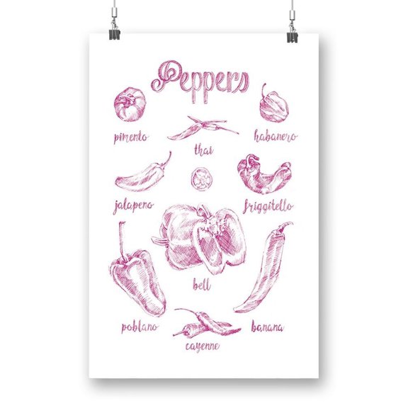 Pepper Varieties Poster - Ethan Harper Designs,