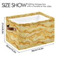 thumbnail image 3 of 2 Pack Storage Bins with Handle Fabric Organizer Basket Foldable Box Yellow Orange Marble 14.2x10.2x8.3, 3 of 8