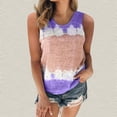 thumbnail image 2 of QLEICOM Womens Summer Sleeveless Tank Tops, Crew-Neck Cotton Loose Fit Tunic Side Split Tshirt, Color Block Tie-Dye Casual Tanks Blouse, Vests Tops, Tees & Blouses S-5XL for Girls, 2 of 4