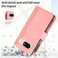 thumbnail image 5 of Allytechgroup Wallet Case for Google Pixel 6a, Stylish Crossbody Shoulder Strap Hand Wrist Cards Slots Magnetic Closure Protective Flip Folio Cover Phone Case for Google Pixel 6a, Pink, 5 of 7