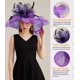 thumbnail image 4 of Women's Kentucky Derby Church Dress Hat Wide Brim Leaf Flower Bridal Shower Hat, 4 of 5