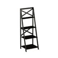thumbnail image 4 of Lavish Home 4-Tier Freestanding Ladder Bookshelf with X-Back Frame, Black, 4 of 6