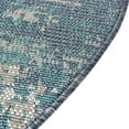 thumbnail image 2 of Unique Loom Tapis d'Extérieur en Velours Côteau 4' x 4' Rond Bleu/ivoire, 2 of 2