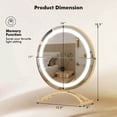 thumbnail image 3 of Costway 16" Round Makeup Vanity Mirror 3 Color Dimmable Lights Memory Function Gold, 3 of 10