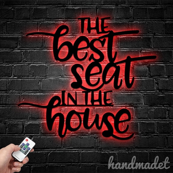 Handmadetneonsign Custom The Best Seat In The House Metal Sign Wall Art LED Light -Bathroom Decor