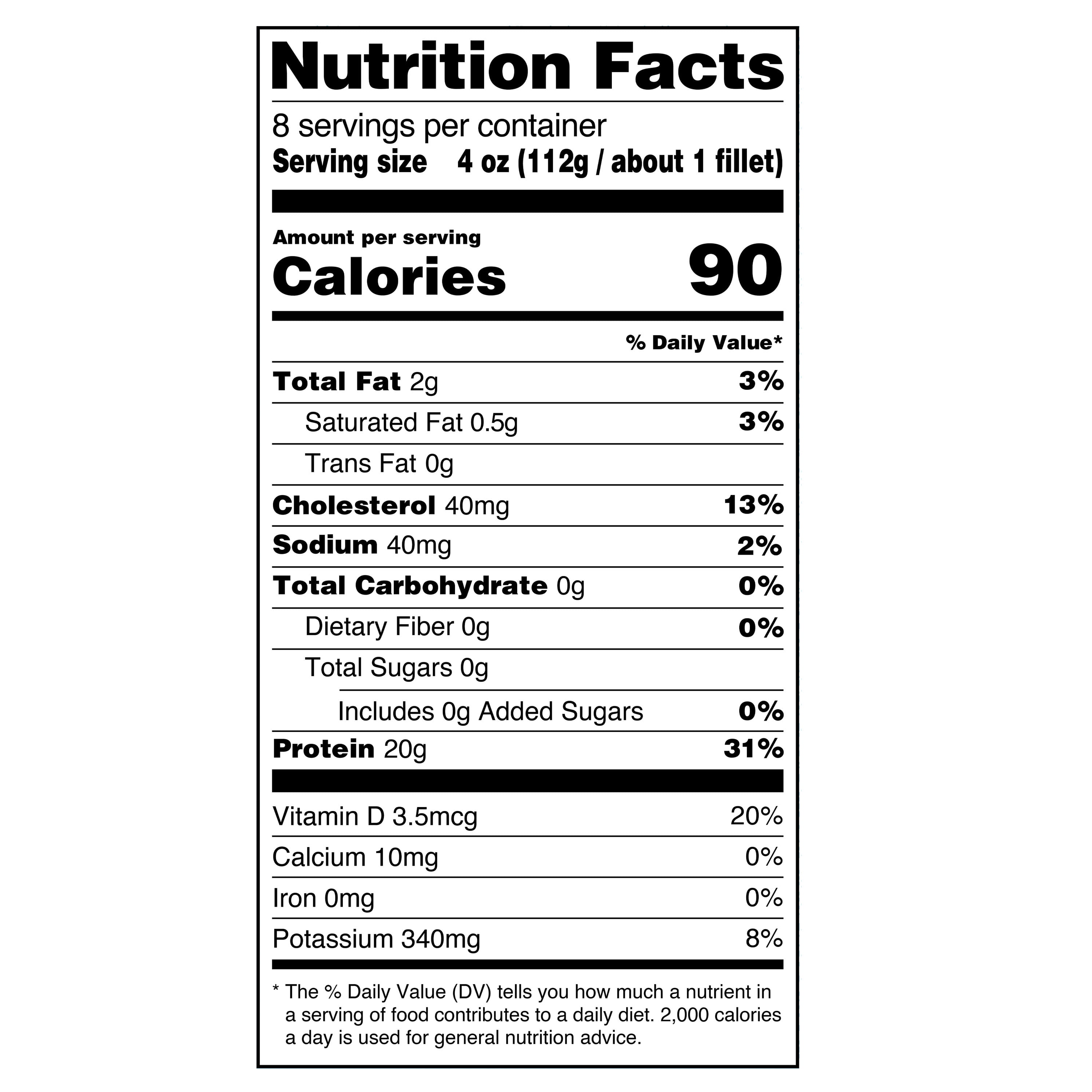Great Value Frozen Tilapia Skinless & Boneless Fillets, 2 lb Bag
