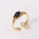 thumbnail image 1 of Xiao Hua Anillo natural hecho a mano, adecuado para hombres y mujeres, anillo de hilo de oro hecho a mano con piedra triturada de cristal natural (negro), 1 of 5