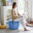 thumbnail image 3 of YINIX Pouf Ottoman with Storage, Velvet Fabric Pouf for Living Room, Bedroom, Blue, 3 of 7