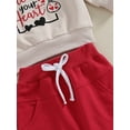 thumbnail image 6 of Bagilaanoe 2Pcs Toddler Baby Boy Valentine's Day Clothes Letter Print Long Sleeve Sweatshirt Tops + Sweatpants 3M 6M 12M 18M 24M 3T Kids Pants Set, 6 of 8