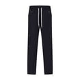 thumbnail image 4 of Handshe Men's Casual Solid Color Loose Fit Pants with Studded Pockets Drawstring Elastic Waist Outdoor Lounge Trousers, 4 of 9