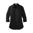 thumbnail image 3 of Port Authority Ladies 3/4-Sleeve Carefree Poplin Shirt Lw102 Deep Black XL, 3 of 4