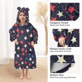 thumbnail image 3 of FORMRS Wearable Blanket Hoodie with Sleeves for Kids Cozy Flannel Sweatshirt, Red Starry Pattern, 3 of 7