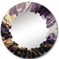 thumbnail image 2 of DESIGN ART Designart "Purple and Gold Liquid Magic I" Abstract Modern Wall Mirror 24in.x24in., 2 of 4