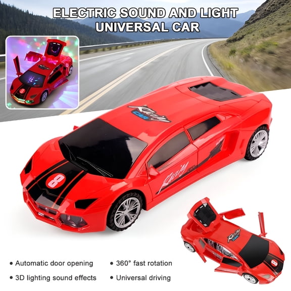 ACDANC Transforming LED Car Deformation Car Robot Vehicle Toys for Kids,Bump & Go Electric Car Toy with Lights and Sounds Best Gift for Boys Girls