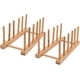 thumbnail image 1 of Escurreplatos de bambú, solución de almacenamiento multifuncional para organizar gabinetes de cocina, tamaño compacto, bambú resistente, fácil de limpiar, diseño ajustable para diversas necesidades, 1 of 5