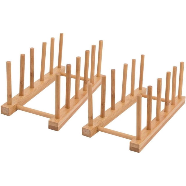 Organizador de gabinete de cocina, escurridor de platos de bambú de múltiples funciones, organizador de platos con bambú ecológico liviano, diseño fácil de limpiar para espacios pequeños en la