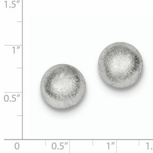 Sterling Silver Rhodium-plated Satin Finish Post Earrings QE8577