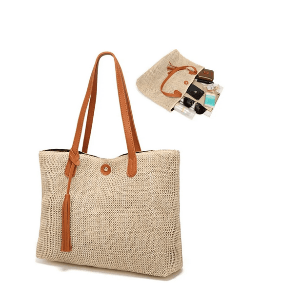 Bolso Tote Bag De Mujer Bolsa De Mano Dama Grandes De Playa Xtellar beige