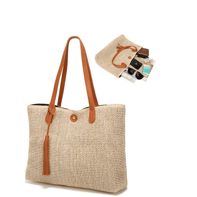 Bolso Tote Bag De Mujer Bolsa De Mano Dama Grandes De Playa Xtellar beige