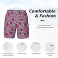 thumbnail image 6 of Picia Strawberries pattern Mens Swim Trunks with Compression Liner Stretch Beach Shorts Quick Dry with Zipper Pockets No-Chafing Board Shorts-Small, 6 of 9