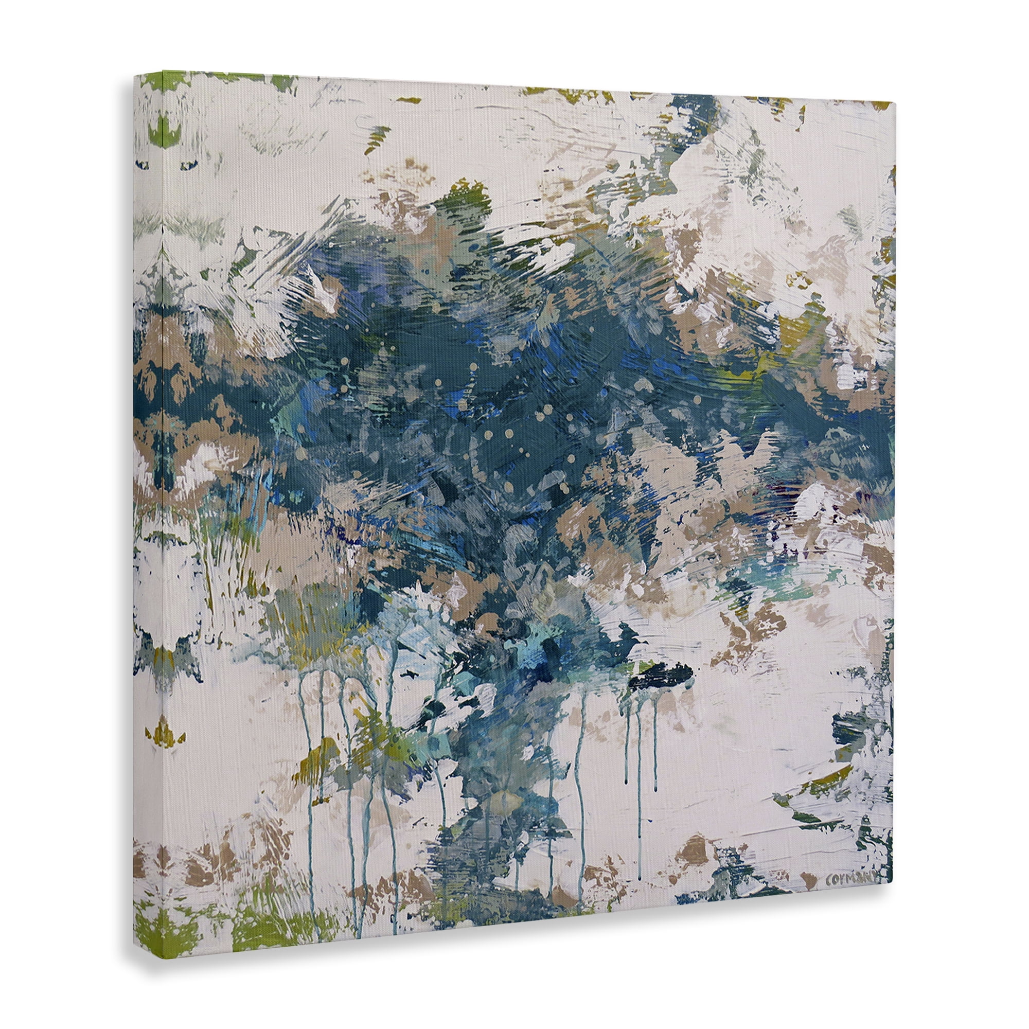 Stupell Industries Chaotic Paint Drip Abstract Abstract Painting Wrapped Canvas Art Print Wall Art, 30 x 30